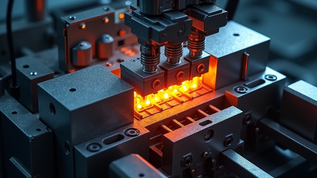 Forma gorącokanałowa - system gorącego kanału z dyszami i rozdzielaczem