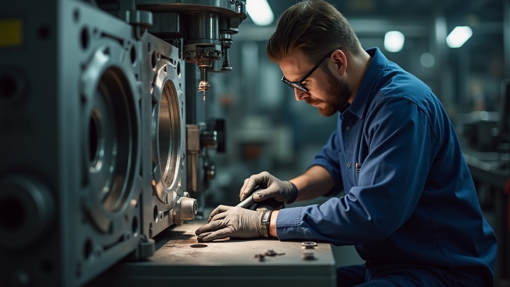 Naprawa form wtryskowych - technik narzędziowni podczas regeneracji formy